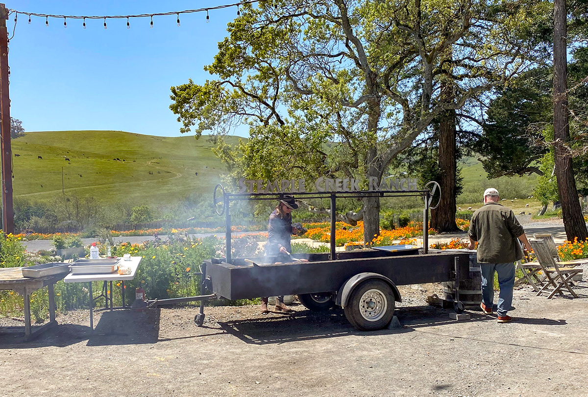 Firing up the grill at Stemple Creek Ranch