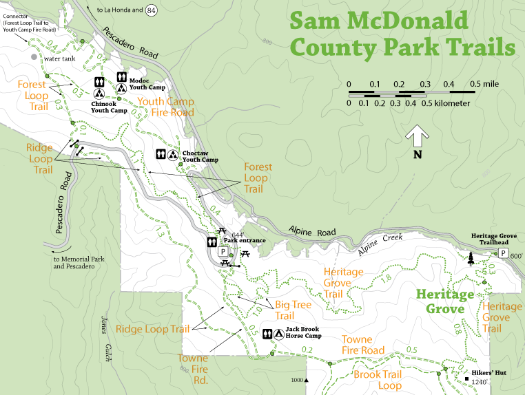 Map of Sam McDonald Park