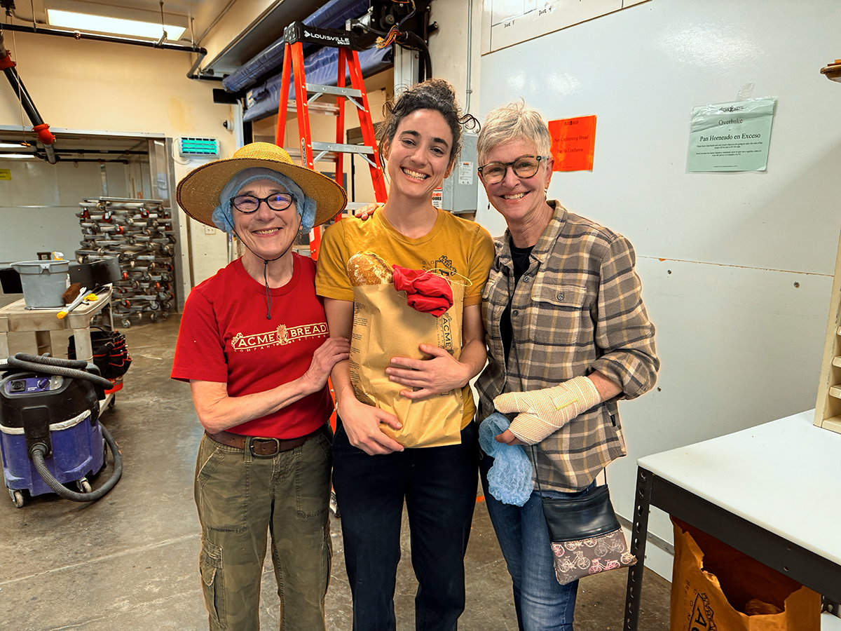 Suzie and Rachel Sullivan with Kathy Webster at Acme Bread Co.